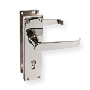 LocksOnline Straight Victorian Door Handle Set on Backplate