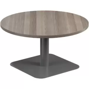 Tc 800mm Circular Low Contract Table - Silver/Grey Oak