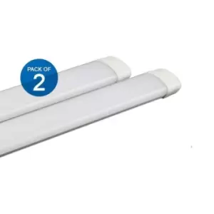 18W Prismatic LED Tube Batten complete fitting 0.6m, 1440 lumens, 3000K (pack of 2 units)