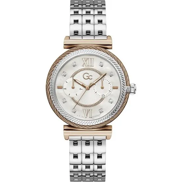 Gc Ladies Gc Starlight Watch - Two tone, White and Silver One Size