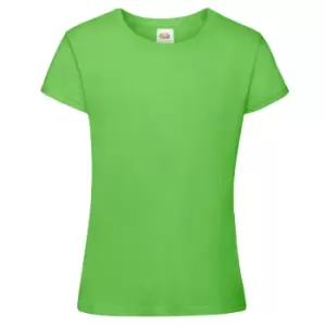 Fruit Of The Loom Girls Sofspun Short Sleeve T-Shirt (3-4) (Lime)