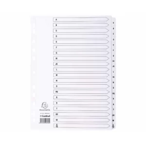 Exacompta Mylar Dividers A-Z A4 160gsm Pack of 10, white