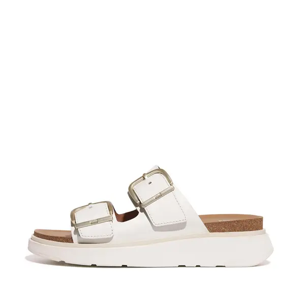 FitFlop Fitflop Gen-ff Buckle Two-bar Leather Slides - Urban White, Size 5, Women White VTRT7 Female 5