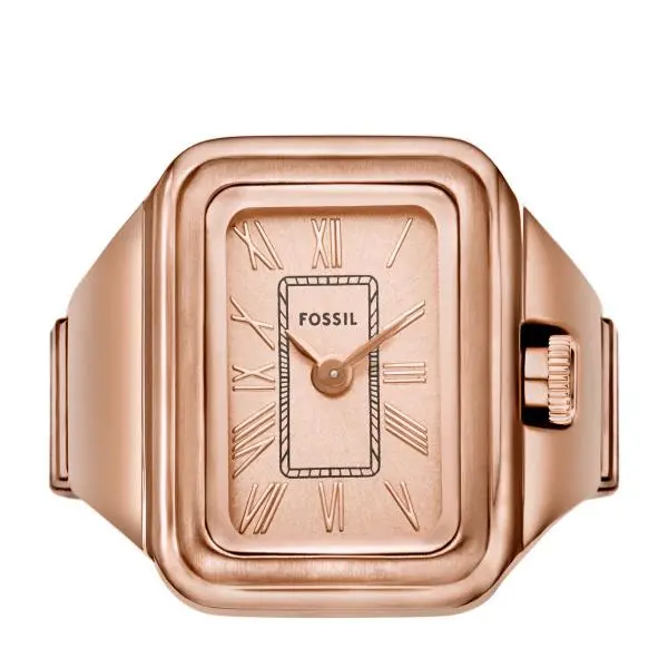 Fossil Raquel Rose Gold-Tone Stainless Steel Sunray Dial Ring Ladies Watch ES5345 ES5345