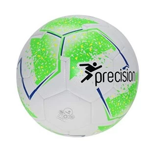 Precision Unisex-Youth Fusion Sala Futsal Ball, White/Fluo Green/Fluo Yellow/Blue, 3