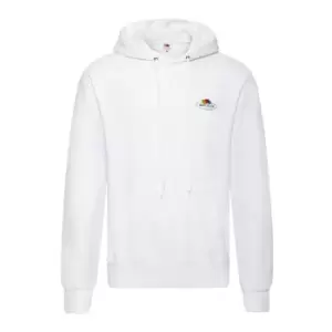 Fruit of the Loom Mens Vintage Small Logo Hoodie (S) (White)