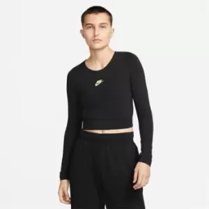 Nike Nsw Ls Crop Top Dnc - Black