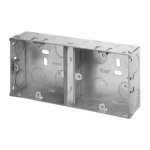 Click Scolmore Essentials 1+1 Dual 35MM K/O Galvanised Metal Back Box - WA099