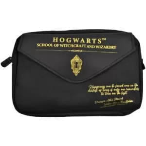 Harry Potter Multi Pocket Pencil Case Happiness Quote Black Gold