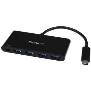 StarTech 4-Port USB-C Hub with Power Delivery - USB-C to 4x USB-A - USB 3.0 Hub