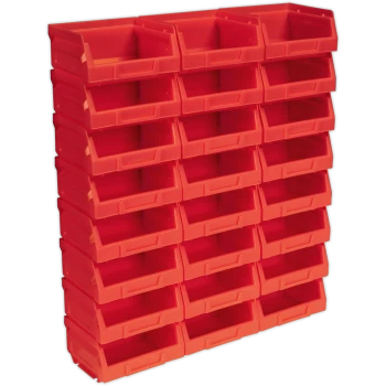 Sealey Plastic Storage Bin 103 x 85 x 53mm RED Pack of 24