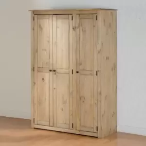 Seconique Panama 3 Door Wardrobe in Natural Wax