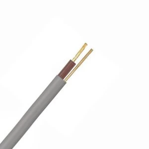 Zexum Grey 1mm 14A Brown Single Core and Earth 6241Y Flat PVC/PVC Harmonised Lighting Power Cable - 5 Meter