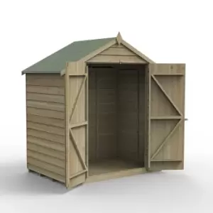 Forest Garden 6X4 Ft Apex Overlap Wooden Shed With Floor (Base Included) - Assembly Service Included