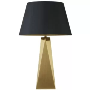 Searchlight Maldon 1 Light Table Lamp, Gold, Black Shade, Gold Interior