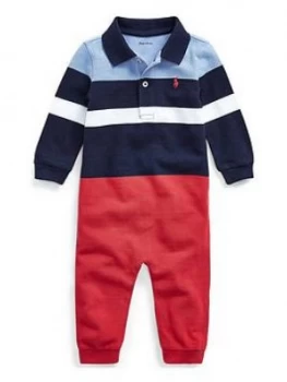 Ralph Lauren Baby Boys Colour Block All-in-One - Navy, Size 9 Months