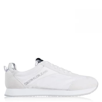 Calvin Klein Jeans Jerrold Lace Up Trainers - White/Silver