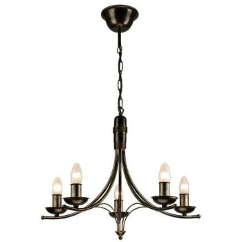 Lamkur Lighting - Luca Traditional Chandeliers Black, 5x E14