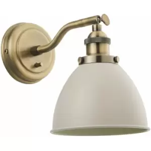 Adjustable Industrial Wall Light Brass & Grey Shade Vintage Arm Lamp Fitting