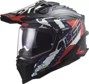 LS2 MX701 Explorer C Extend Carbon Motocross Helmet, black-red, Size L, black-red, Size L