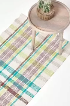 Wilson Handwoven Tartan Cotton Hall Runner, 66 x 200 cm