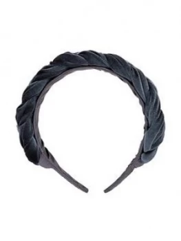 Accessorize Velvet Oversized Plaited Alice Band - Blue