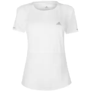 adidas Mesh Layer T Shirt Ladies - White