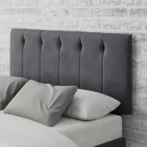 Aspire Hepburn Velvet Kingsize Headboard - Steel