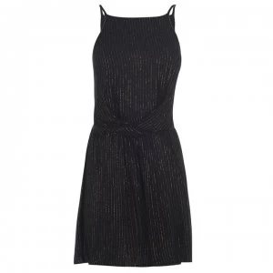 Biba Metallic Stripe Playsuit - Black Gold