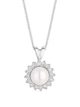 Simply Silver Sterling Silver 925 Freshwater Pearl Pendant Necklace