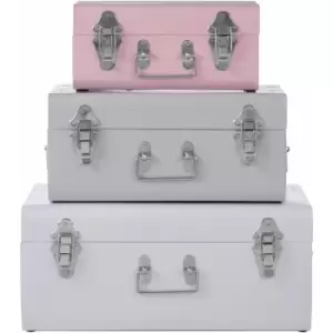 Premier Housewares - Set of 3 Assorted Colors Storage Trunks