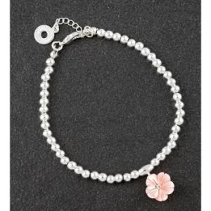 Mother of Pearl Shell Flower Bracelet Pink