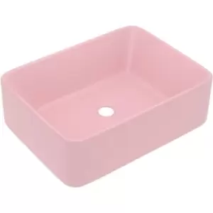 Luxury Wash Basin Matt Pink 41x30x12cm Ceramic Vidaxl Pink