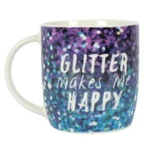 Purple Glitter Makes Me Happy Mug