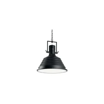 Ideal Lux Fisherman - 1 Light Dome Ceiling Pendant Black, E27