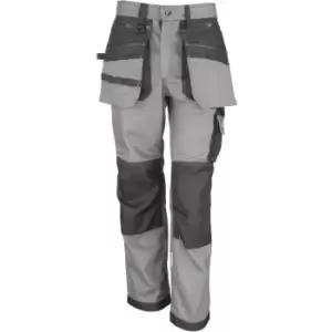 Result Workguard Mens X-Over Heavy Work Trousers (4XL) (Grey/Black) - Grey/Black