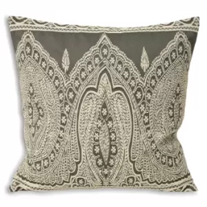 Paisley Printed Cushion Grey / 50 x 50cm / Polyester Filled