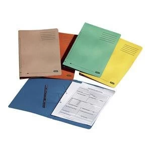 Elba Ashley Foolscap Flat Bar Files Heavyweight 200 Sheets Orange Pack of 25