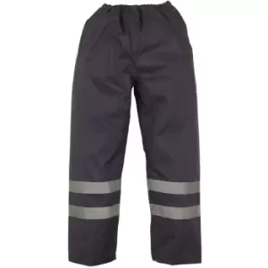 Yoko Mens Hi-Vis Waterproof Contractor Over Trousers (3XL) (Navy Blue) - Navy Blue