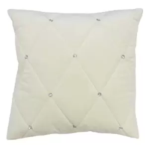 Riva Paoletti New Diamante Cushion Cover (55 x 55cm) (Cream)