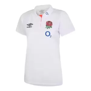 Umbro England Poly Polo Shirt Womens - White