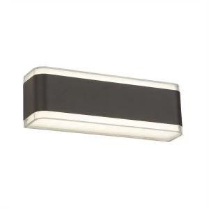 Integrated LED 2 Light Outdoor Wall Light Dark Grey IP44