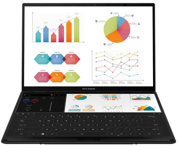 Asus ASUS Zenbook Duo UX8406MA Laptop, Intel Core Ultra 9, 32GB RAM, 2TB PCIe SSD, 14" OLED WQXGA+ Touchscreen, Intel Iris Xe, Windows 11 Home, Grey U