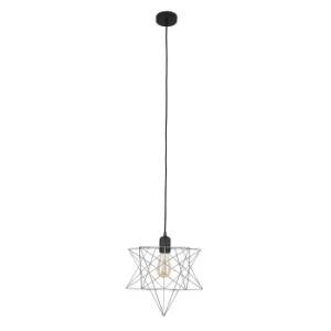 Casco Matt Black Pendant with Grey Sadira Shade