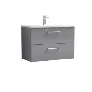 Nuie Arno 800mm Wall Hung 2 Drawer Vanity & Basin 4 Cloud Grey