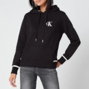 Calvin Klein Jeans Womens Embroidery Tipping Hoodie - CK Black - XS