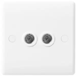 BG Nexus White 2 Gang Coaxel TV Socket - 861