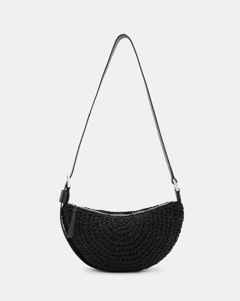 AllSaints Half Moon Crochet Crossbody Bag