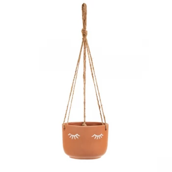 Sass & Belle Eyes Shut Terracotta Hanging Planter