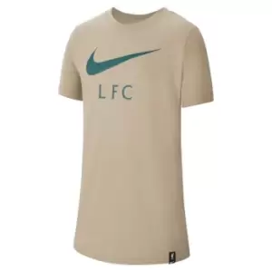 Nike Liverpool Swoosh T Shirt Junior - Beige